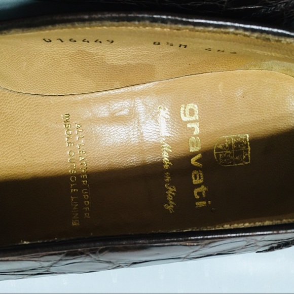 SOLD GRAVATI Crocodile Brown Handmade Italian 8.5M - Picture 5 of 8